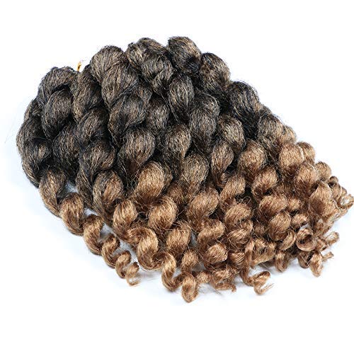 Crochet Braids Hair 2X Ringlet Wand Curl 3 Packs 8 Inch Jamaican Bounce Curl Twist Braiding Hair Extension Freetress Crochet Hair (1B/27) #TOP2