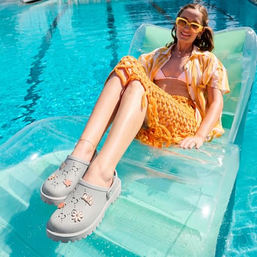 Image of YOHO Women's Clogs Mimo with Charms | Lightweight, Soft on Skin, Comfortable & Waterproof Monsoon Sandals | Everyday Use Footwear for ladies & Girls