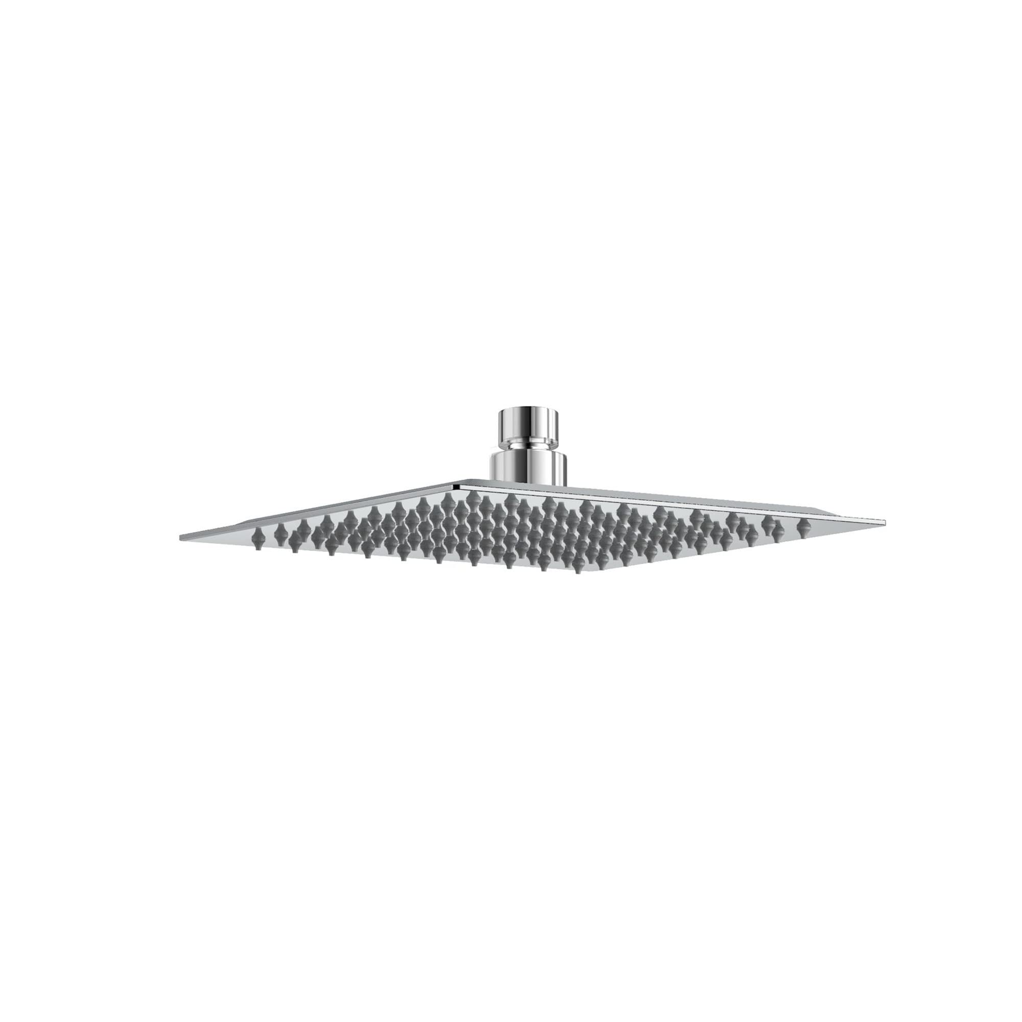 Enki Chrome R32, Square Ultra Slim Shower Head Stainless Steel 200Mm, Fixed Shower Heads, Ball Joint, High Pressure Shower Head