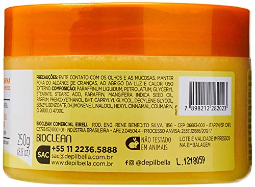 Mousse de parafina Óleo Manga, Depil Bella, 250 G