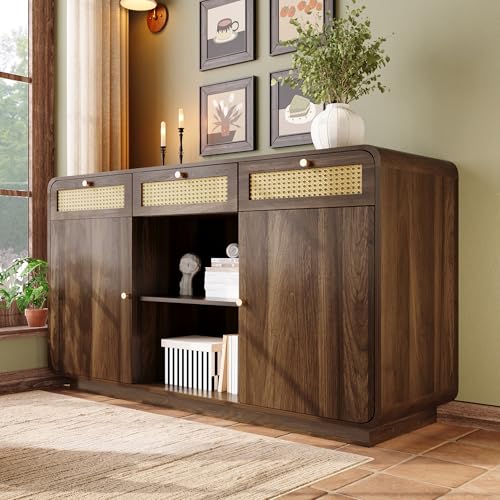 VIEKOS Cómoda de 120 cm nogal armario