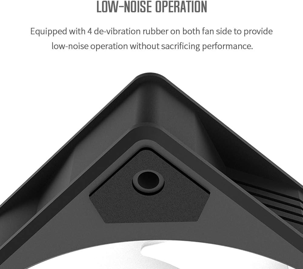 ID-COOLING ICEFAN 240 ARGB, 240mm Case Fan PWM CPU Cooling Fan 2-in-1Addressable RGB Fan 5V 3PIN Connector, Hassle-Free Cable Management Fan for Radiator/PC Chassis