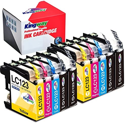 Kingway Replacement for Brother LC123 Ink Cartridges Compatible with Brother MFC-J4510DW MFC-J470DW MFC-J6920DW MFC-J6520DW MFC-J6720DW DCP-J552DW MFC-J4410DW MFC-J4610DW MFC-J4710DW MFC-J4110DW
