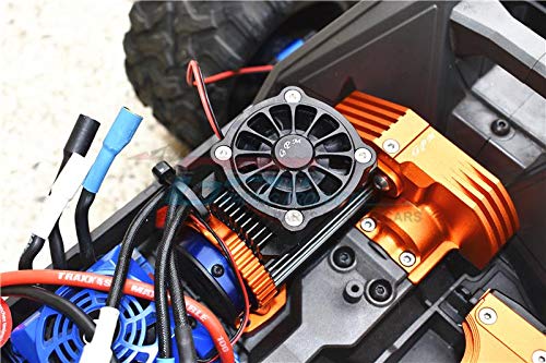 GPM for Traxxas 1/10 Maxx 4WD Monster Truck Upgrade Parts Aluminum Motor Heatsink with Cooling Fan - 1 Set Orange