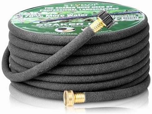 STYDDI Soaker Hose, 1/2" x 50 FT Round Rubber Garden Soaker Hose, Heavy Duty Water Seeper Soaker Hoses for Foundation Watering, Garden Beds, Garden, Lawn and Plants - Thumbnail 4