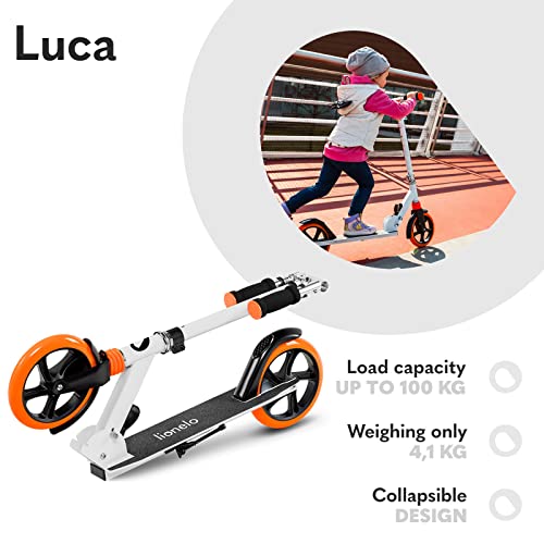 LIONELO Luca Roller kinderen volwassenen step tot 100 kg wielen 200 mm ShockResist schokdemper instelbare stuurhoogte… - Afbeelding 4