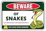 Venicor Snake Sign Decor - 8 x 12 Inches - Aluminum - Pet Snake Tank Accessories Tapestry Gifts Stuff Poster
