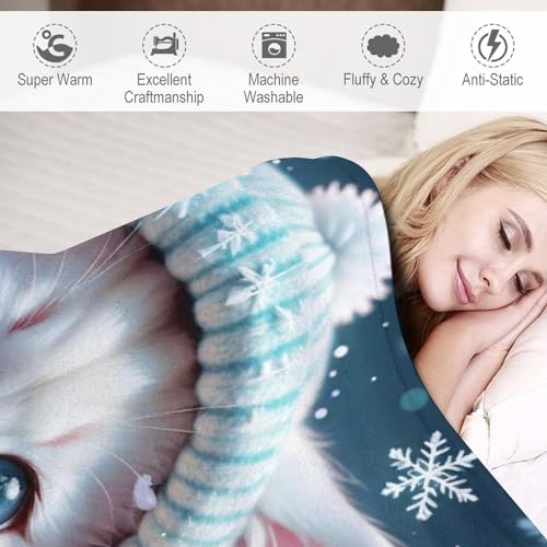 Plaid polaire chat jeté de canapé douillet pour vos soirées d'hiver