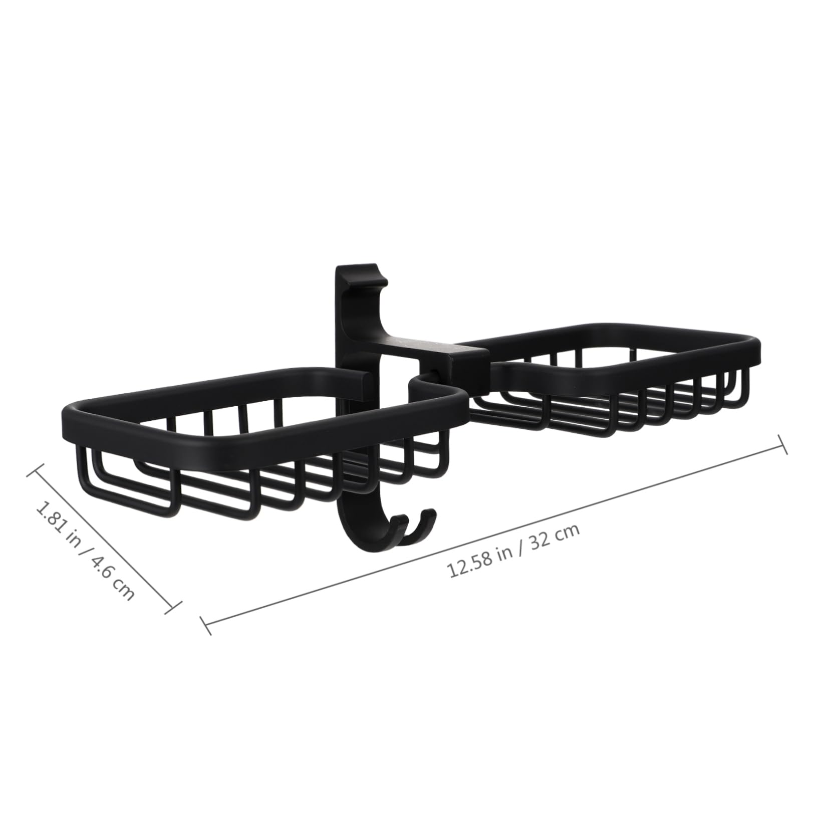Jabonera de Pared Doble de Aluminio Espacial Negro