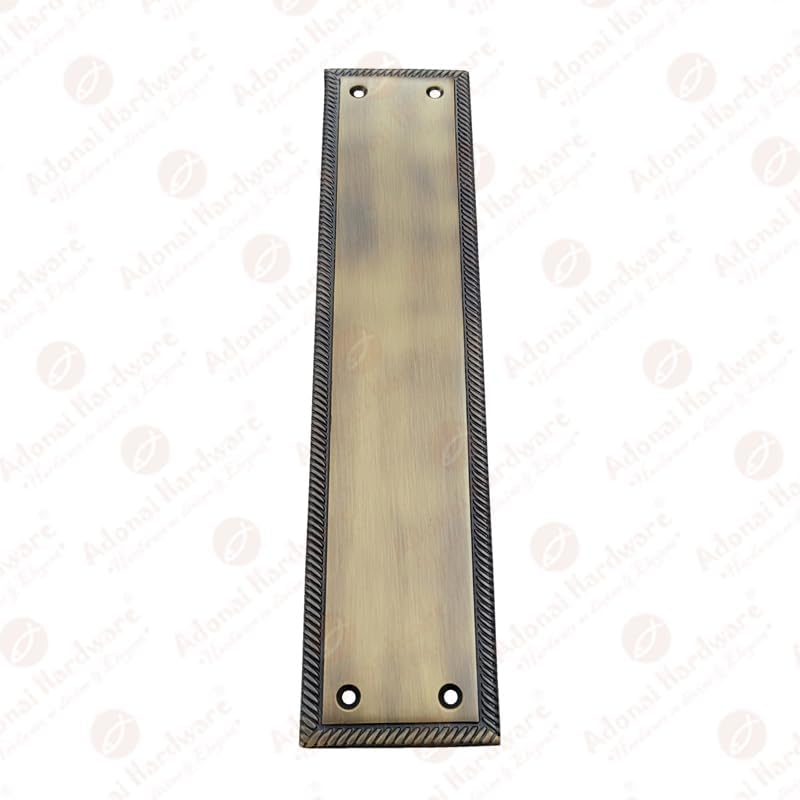 Adonai Hardware "Baalim" Georgian Brass Push Plate - Antique Brass