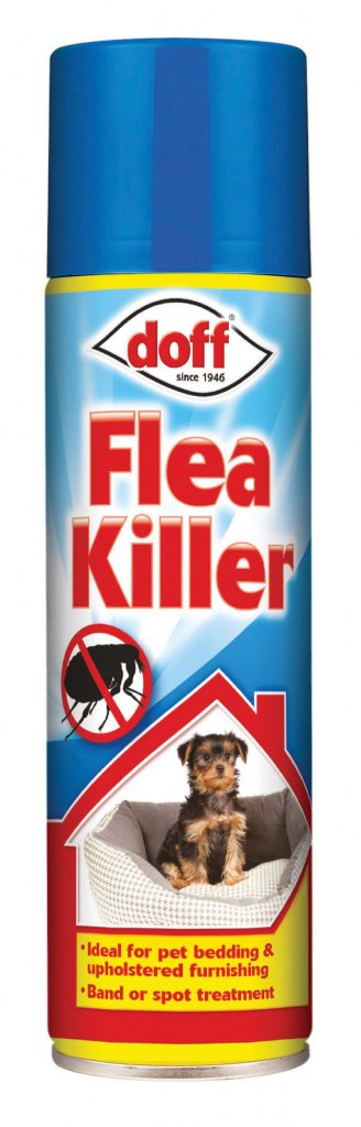 Doff Flea Killer – 300ml Aerosol – Permethrin Flea Killer Dog Bed Spray – Targets Crawling Insects – Fleas, Ants, Cockroaches, Woodlice & Carpet Beetles – Indoors & Outdoors
