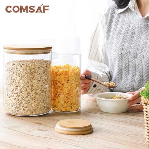 image for ComSaf Glass Jar with Airtight Lid (102 oz/3 liter), Large Glass Coffe
