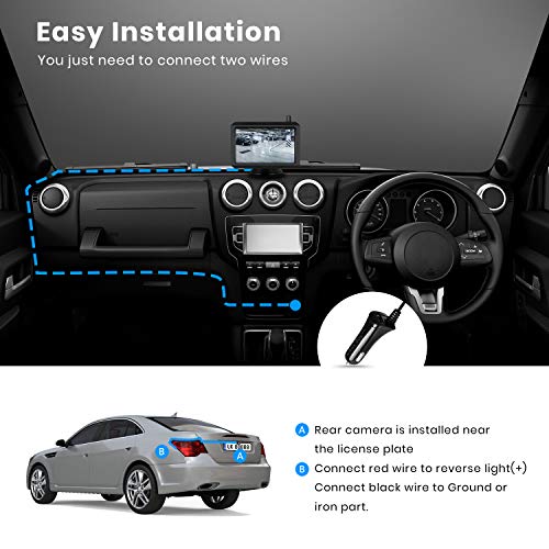 AUTO-VOX W7 Digital Wireless Reversing Camera Kit Stable Signal Reverse IP68 Waterproof Rear View Backup Camera with Clear Image - Image 3
