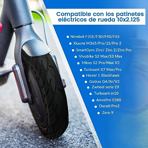 ANSENI Solid Tyres, 10 Inch (10 x 2.125), for 10 Inch Electric Scooter, Replacement Tyre, Anti-Puncture Replacement Wheel - Image 2