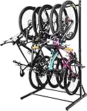 Yes4All Freestanding Bike Storage Rack, 300 Lbs 5 Levels Sturdy Steel Vertical Bike Rack, Bike Racks for Home and Garage Organizer, Indoor/Outdoor Bike Storage Rack
