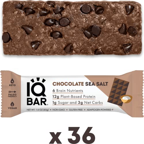 IQBAR Brain and Body Keto Protein Bars Chocolate Sea Salt Keto Bars