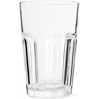 Generic Set of 6 Glasses Cup &ndash; Glass for Long Drinks Water Tea Coffee Cocktails &ndash; up to 120 &deg;C &ndash; 350 ml &ndash; 14 cm High &ndash; Dishwa