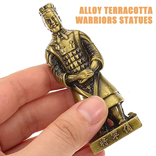 Yardwe 1 Set Terracotta Warriors Statue Ancient China Dynasty Qin Terracotta Warriors Figurine Standing Soldier Sculpture Miniature Figure Home Display Table Display Gift #TOP1