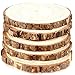 Fuhaieec 5pcs 5"-6" Unfinished Natural Wood Slices Circles with Tree Bark Log Discs for DIY Craft Woodburning Christmas Rustic Wedding Ornaments, 5 Piece