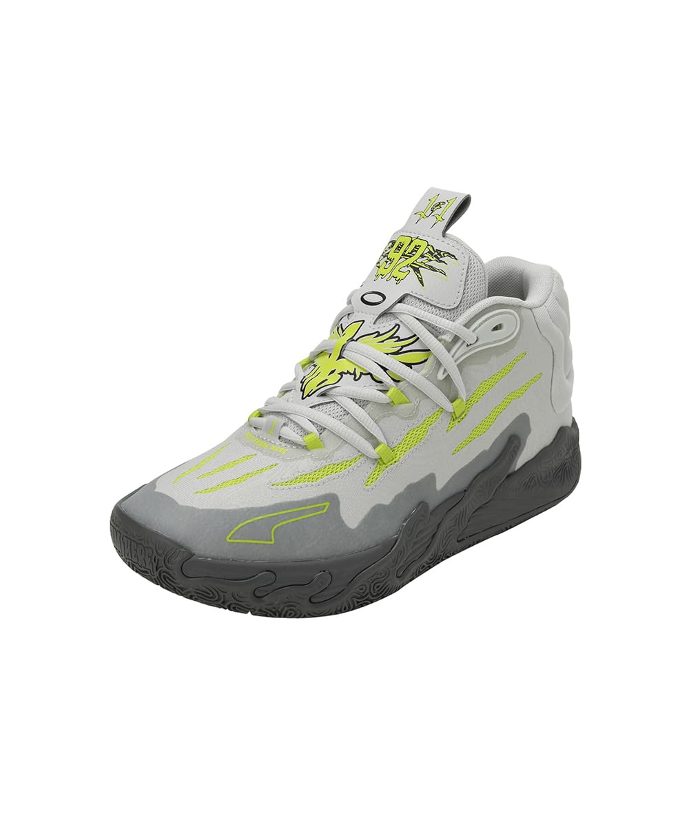 PUMA - Zapatillas de baloncesto para hombre, color blanco y gris