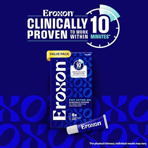 Image of Eroxon Erectile Dysfunction Treatment Gel, New Clinically Proven Topical Gel, Helps Get an Erection Within 10 Minutes, 8 Single Use Tubes