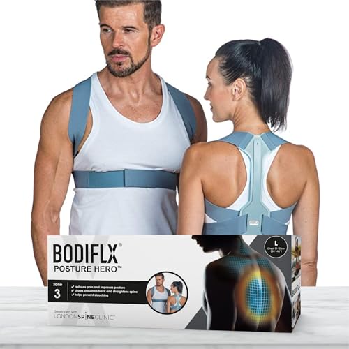 BODIFLX Posture Hero, Posture Corrector for Women & Men, Adjustable Posture Brace Support, Improves Posture, Prevents Slouching & Relieves Pain, London Spine Clinic Approved - Large