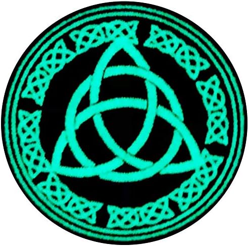 Glow In Dark The Celtic Knot Protection of The Eternal Flow of Energy And Time Patch Embroidered Applique Fastener Hook & Loop Emblem