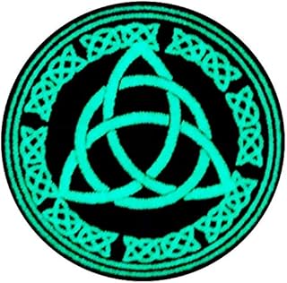 Glow In Dark The Celtic Knot Protection of The Eternal Flow of Energy And Time Patch Embroidered Applique Fastener Hook & Loop Emblem
