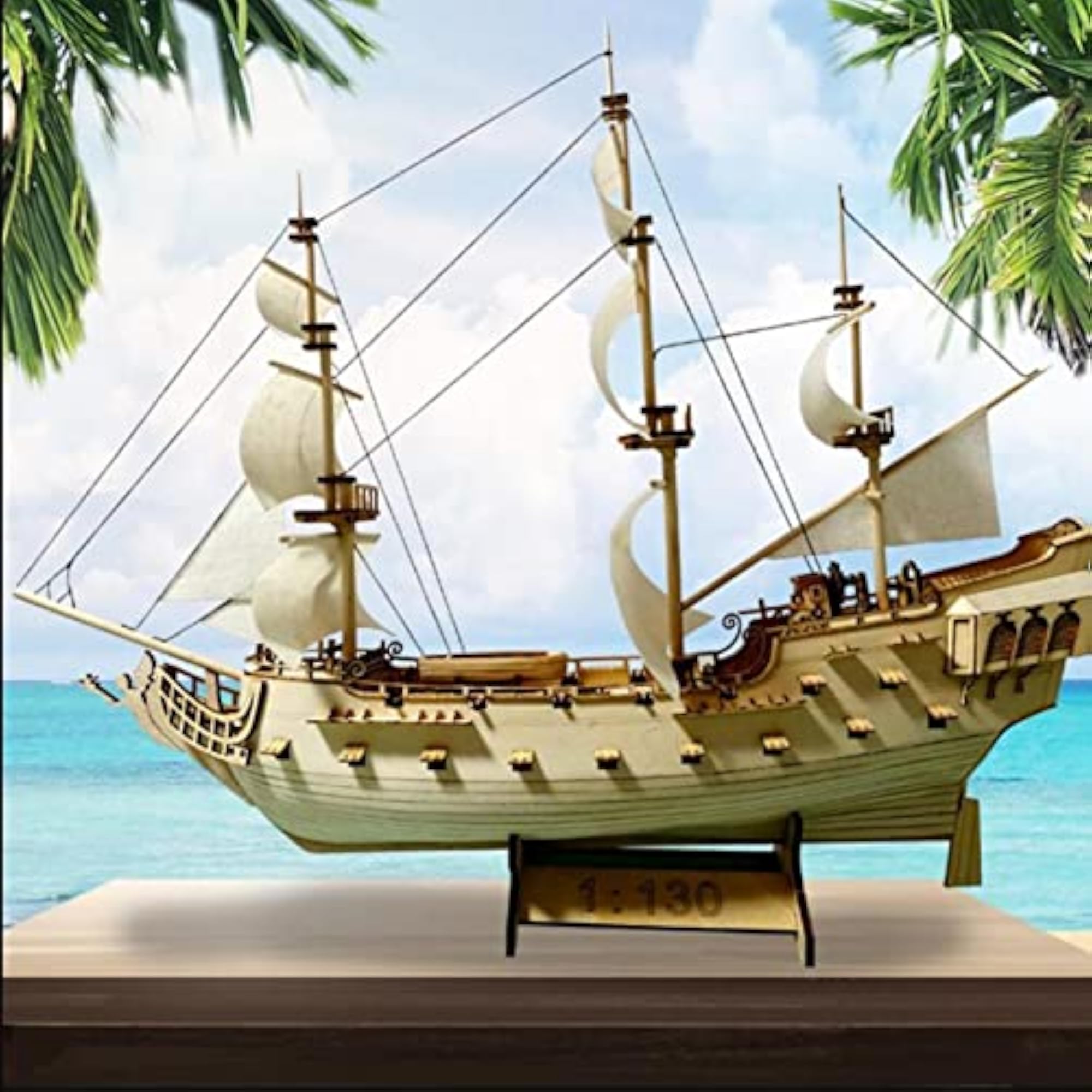 Nautical Sailing Boat Model Kits Unassembled for Desk Decor