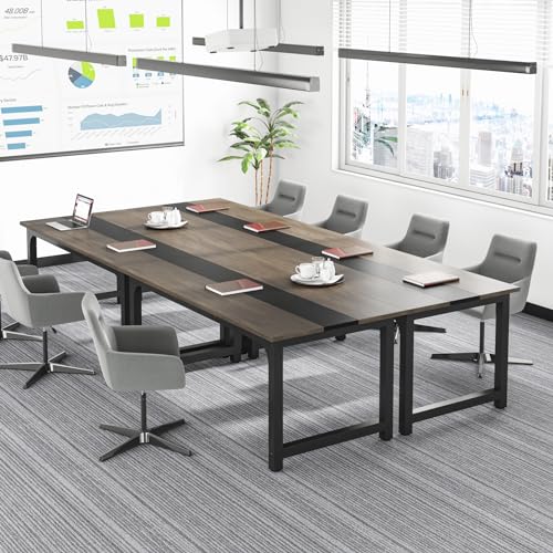 Image of Tribesigns 63 inch Executive Desk, Large Office Computer Desk with Thicken Frame, Modern Simple Workstation Business Furniture for Home Office, Vintage Grey /Black