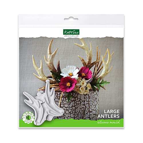 Flower Pro Large Antlers Silicone Mold for Christmas & Year-Round Cake Decorating & Crafts by Katy Sue Molds & Flower Pro. For Fondant, Sugar Paste, Gum Paste, & Air Dry Clay.