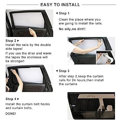 Car Curtains, Universal Car Window Screens, Window Shades Auto Privacy Shade Valances, Auto Shade Valances for Side Window Universal Sunshade Van Curtain Mesh Screen