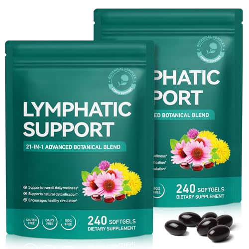 Cacukn Lymphatic Drainage Supplements 2 Pack – 21-in-1 Herbal Blend with Echinacea, Dandelion, Burdock Root – Lymphatic System Support, Daily Wellness for Men & Women