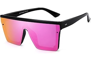 JIM HALO Flat Top Shield Sunglasses Square Mirror Rimless Glasses for Women Men