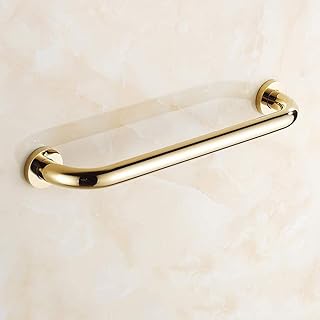 LGLFDJ Shower Handicap Grab Bars for Bathroom Wall, Brass Anti-Slip Grip Hand Rail, Polished Brass Grab Rail Handle Bar,Disabled Handrail Safety Bathtub (Four Sizes) (Size : 37cm)