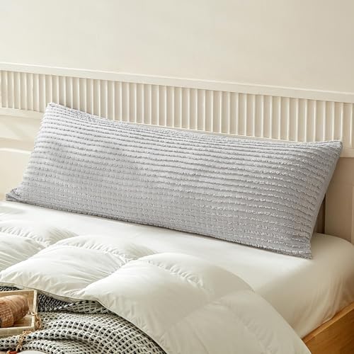 WARMDERN Grey Tufted Pillow Cases Body Size, 1 Pack, Solid Corlor