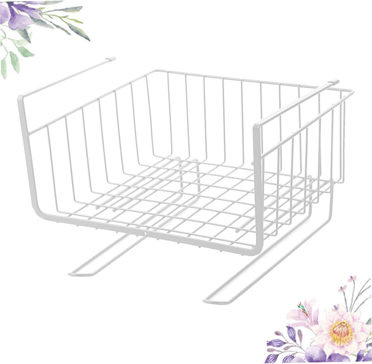 Ciieeo 2pcs White Cabinet Partition Rack under Table Layered Storage Shelf for Organization Easy to Install and Heavy Duty for Cabinet and Pantry Use