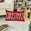 AVOIN colorlife Merry Christmas Red Throw Pillow Cover, 12 x 20 Inch Winter Holiday Cushion Case Decoration for Sofa Couch #5