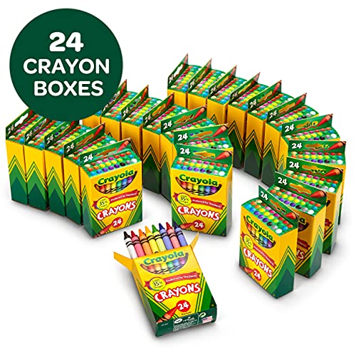 Crayola Crayons Bulk, 24 Crayon Packs With 24 Assorted Colors, School Supplies #TOP4