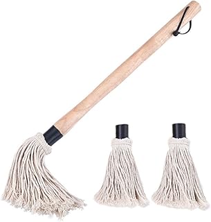 VILLCASE Panos De Limpeza Para Churrasco A Gás Conjunto De Escovas De Limpeza Conjunto De Churrasco Esfregão Para Grelhar Esfregão Para Churrasco Escova De Limpeza Cabo De Madeira Escova