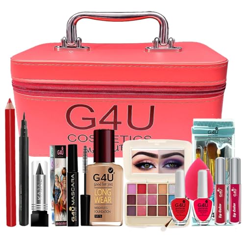 Image of G4U Premium Makeup Kit for Women | Complete Beauty Set with Eyeshadow, Lipsticks | Ideal for Bridal & Party Makeup (PINK)