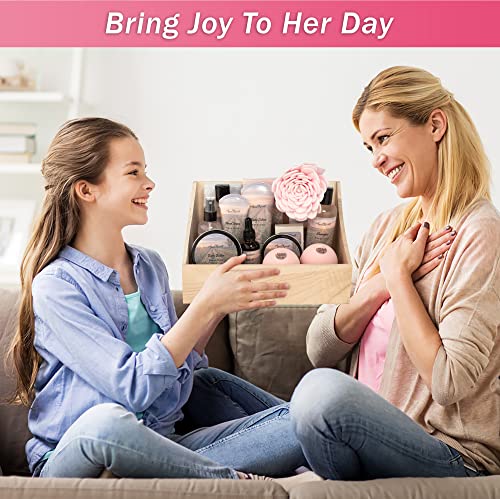 Bath Spa Gift Sets - Luxury Basket With Rose Oil & Orchid - Spa Kit Includes Wash, Bubble Bath, Lotion, Bath Salts, Body Scrub, Body Spray, Shower Puff, Bathbombs, Soap And Towel #TOP5