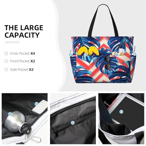 Beach Bags For Women, Waterproof Beach Tote Bags With Zipper, Swim Pool Bag For Travel Vacation4