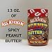 Ass Kickin' Creamy Peanut Butter with Habanero Pepper - 3 Pack (13 Ounces) - Premium Gourmet All Natural Spicy Peanut Butter - Perfect Snack Packed with Protein