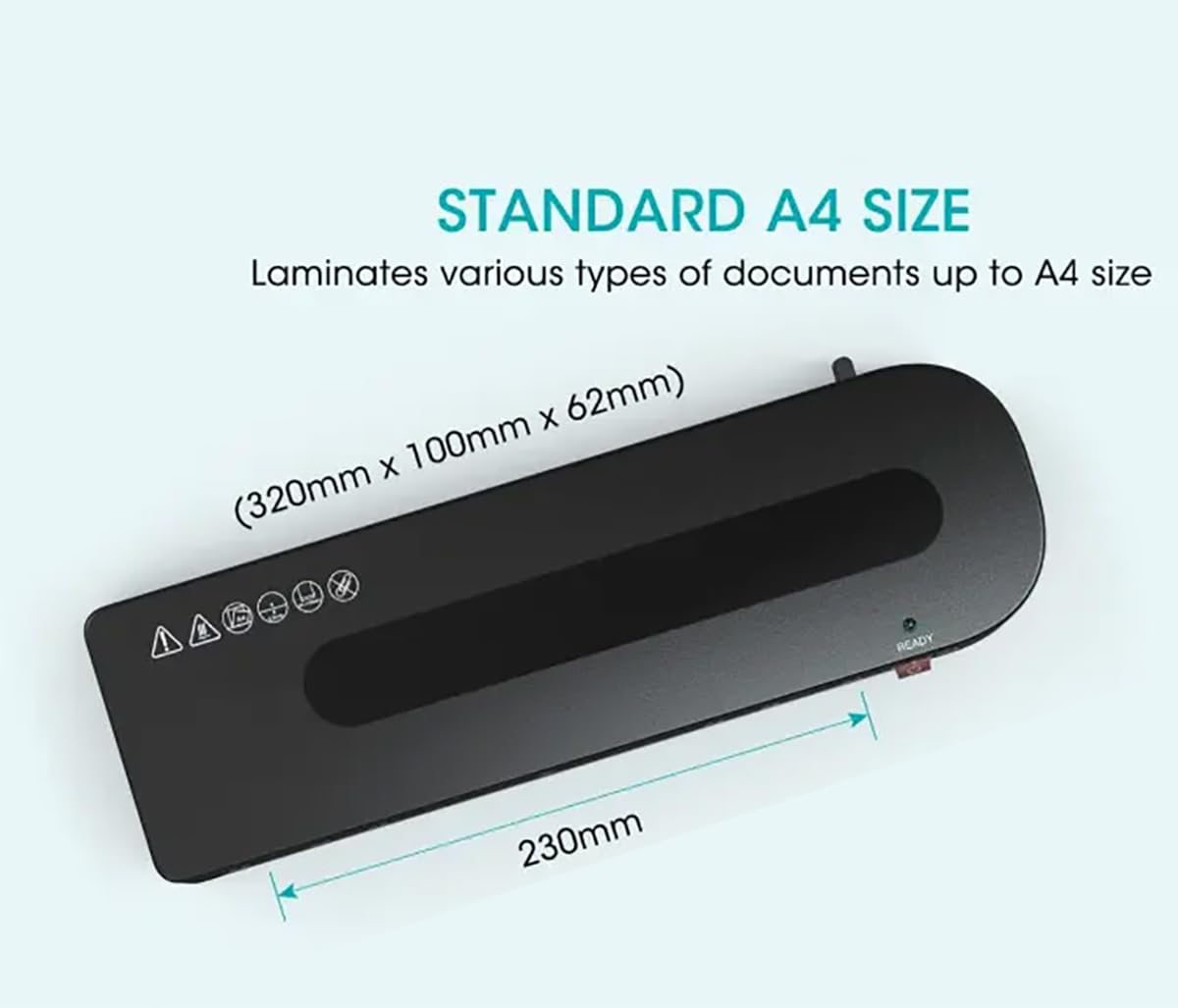 Plastificatrice Termica da 9 Pollici, Formato A4, con 30 Buste per Plastificazione E Taglierina per Carta, Ideale per Scuole, Casa, Ufficio E Aziende.