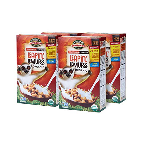 Leapin’ Lemurs Peanut Butter & Chocolate Organic Cereal, 10 Oz Box (Pack of 4) Gluten Free - //coolthings.us