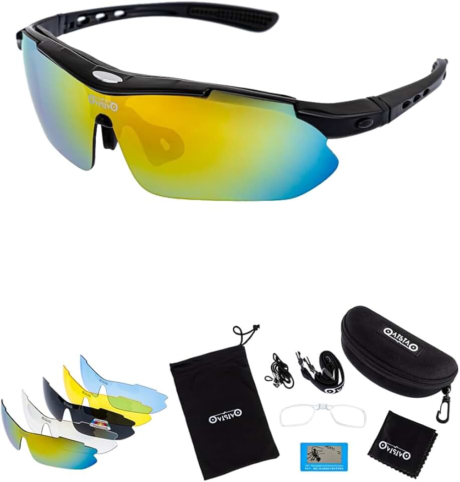 Óculos De Sol Ciclismo Beach Volei Praia 5 Lentes Kit De Acessórios