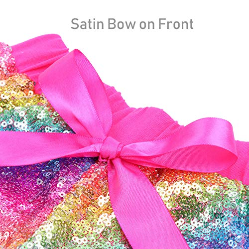 Cilucu Baby Girls Shorts Toddler Sequin Shorts Sparkles On Both Sides Hot Pink Rainbow 12 Months #TOP2