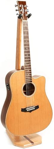 Miniatura 2 de Ruach GS-5 - Soporte de madera para guitarra acústica y eléctrica, hecho a mano con cereza y nogal