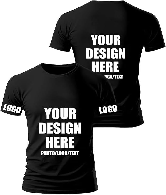 Personalised T-Shirt for Men & Custom T Shirts Women,Design Your Own Customisable Shirt, Customisable T-Shirts Add Photos/Text, for Couples Printing Birthdays customised Gifts